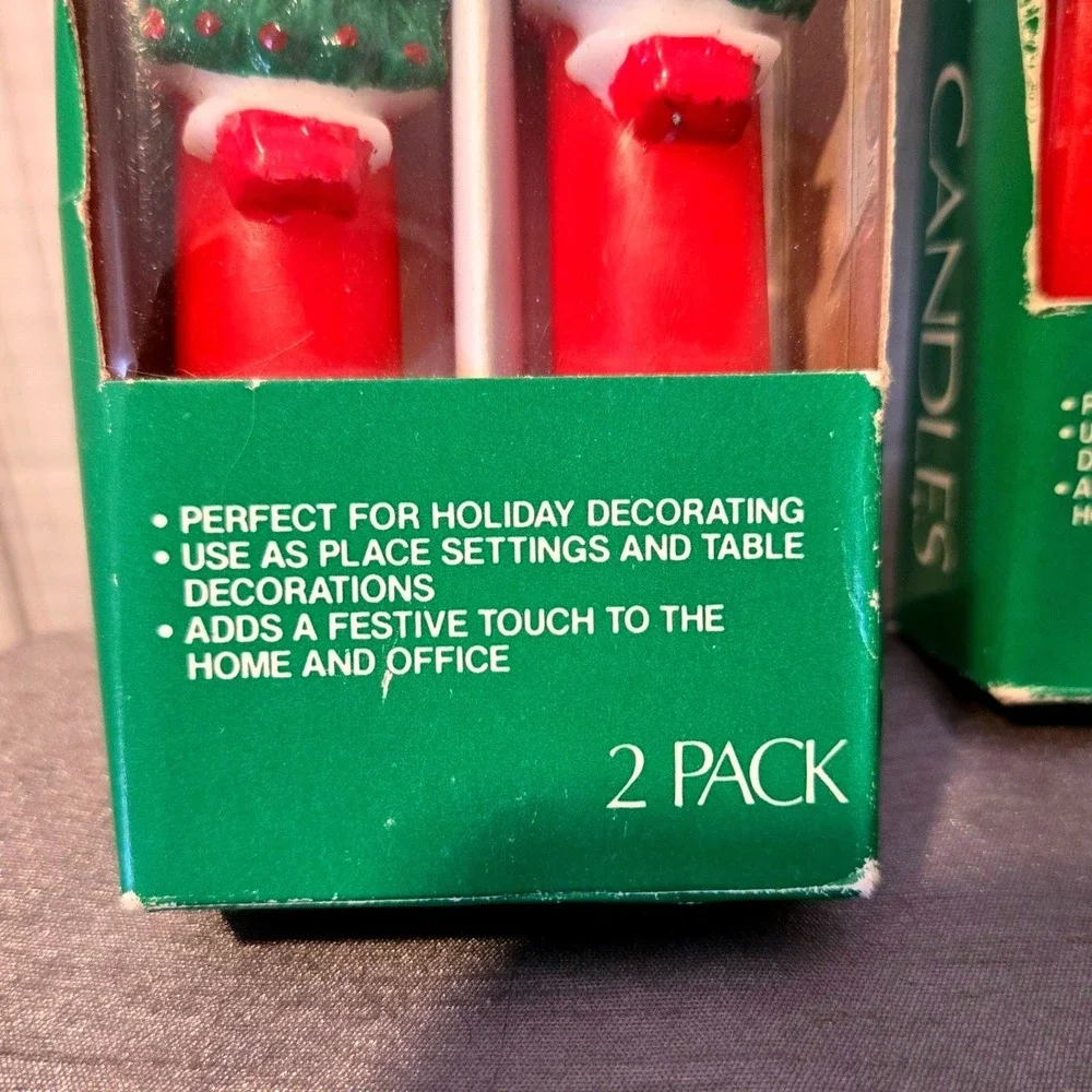 JoyBrite 10 Inch Holiday Candles Red‎ Christmas Tree DecorationOld Stock 2 Packs